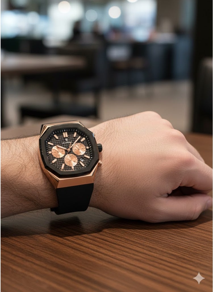 POEDAGAR Men’s Quartz Chronograph Watch – Waterproof, Luminous, Silicone Strap - 893 - Image 3